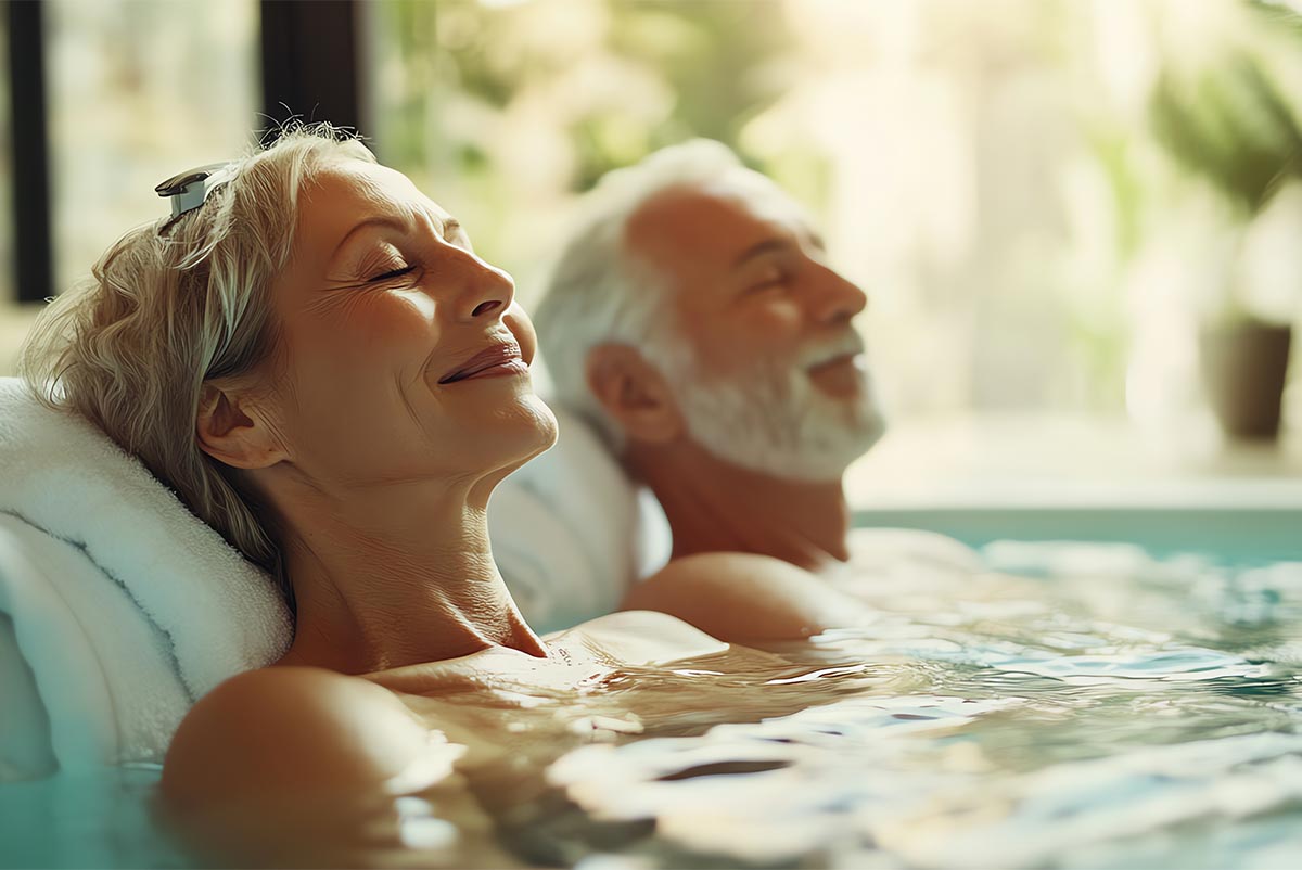 Seniors qui profitent de leur cure thermale